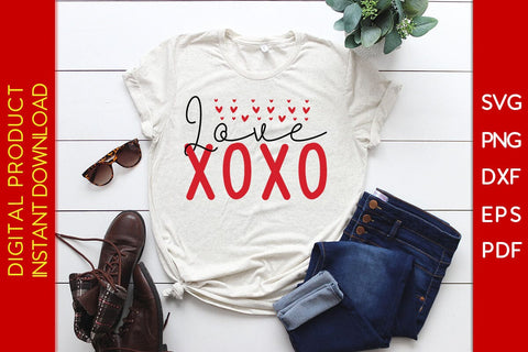 Love XOXO Valentine's Day SVG PNG EPS Cut File SVG Creativedesigntee 