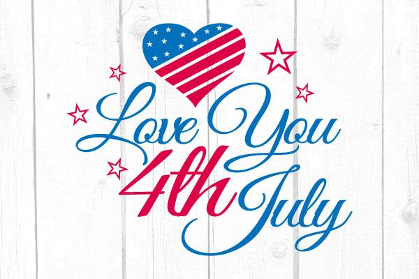 Love You 4th July Svg SVG cricutfilesmg 