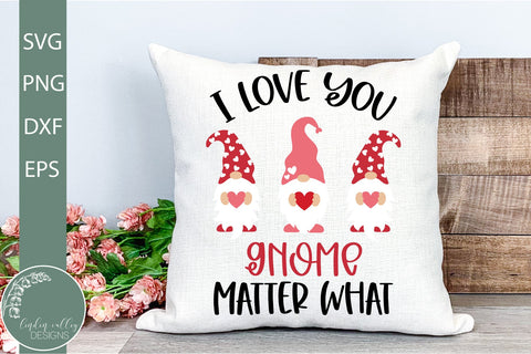 Love You Gnome Matter What SVG-Valentine Gnome SVG SVG Linden Valley Designs 