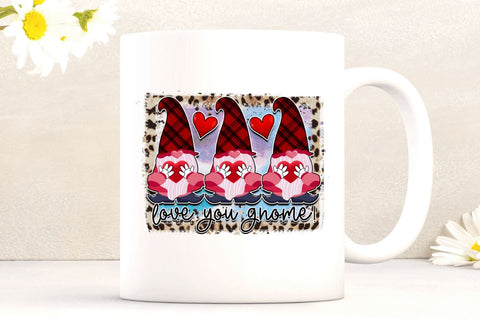 Love you gnome Sublimation PNG, Valentine's Sublimation Design Sublimation Regulrcrative 