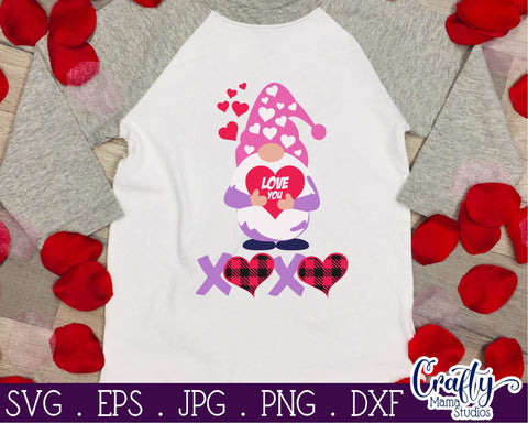 Love You - Gnome Valentine Svg SVG Crafty Mama Studios 