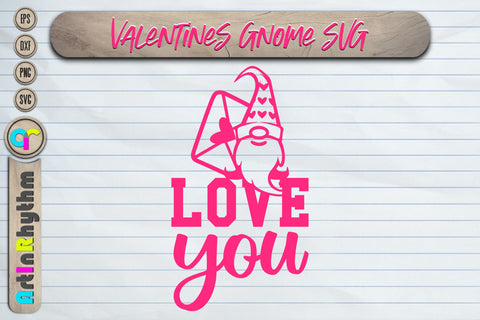 Love you, Happy Valentine's day svg, gnome svg SVG Artinrhythm shop 