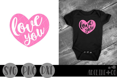 Love you heart, Valentines Day, SVG Adeline&co 