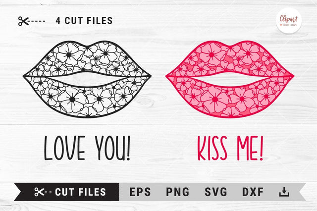 Love you lips SVG and Kiss me SVG files, Lips svg, dxf, eps, png, Cricut, Silhouette SVG ClipartMuchLove 