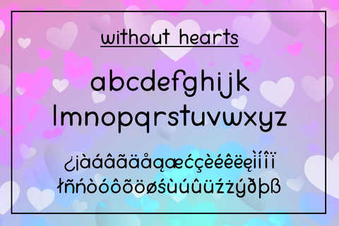 Love You Lots - A lowercase font with and without hearts Font Stacy's Digital Designs 