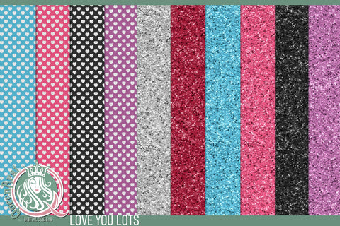 Love You Lots Papers Digital Pattern QueenBrat Digital Designs 