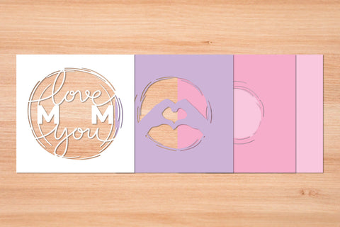 Love You Mom - 3D Layered Paper Cut SVG Slim Studio 
