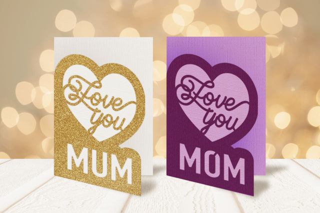 Love You Mom and Mum Layered Papercut Card SVG SVG Risa Rocks It 