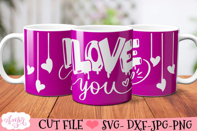 Love You Mug Wrap SVG for 12oz mugs infusible ink SVG Amorclipart 