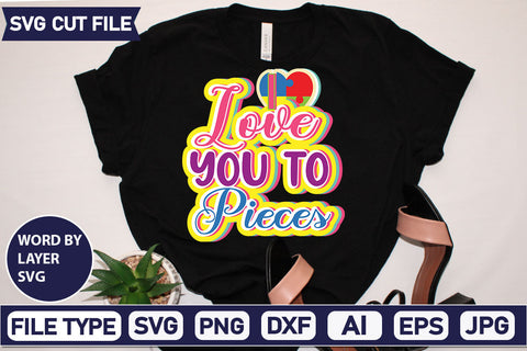 love you to pieces SVG Cut File SVG DesignPlante 503 