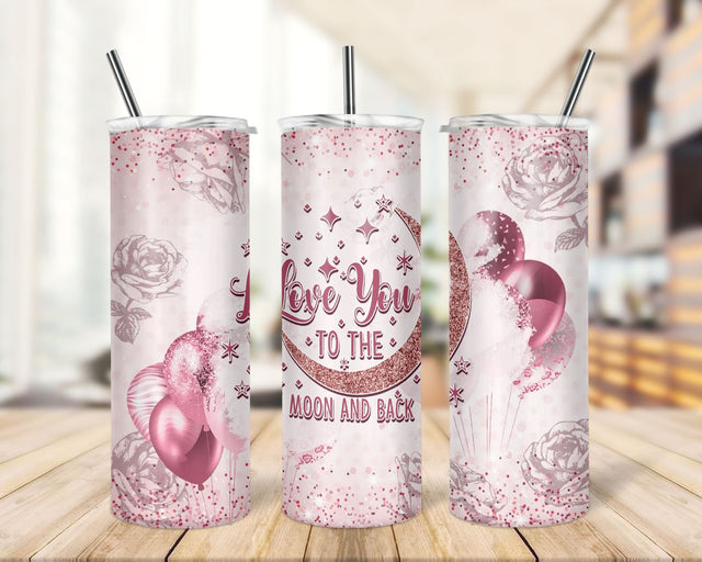 Love you to the moon and back, Tumbler Wrap PNG Designs Sublimation Designs Download Sublimation TrendingDesign 