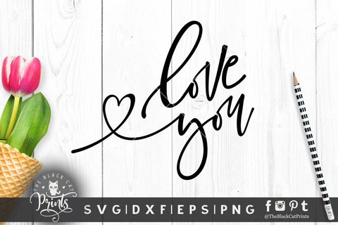 Love you | Valentine's day cut file SVG TheBlackCatPrints 