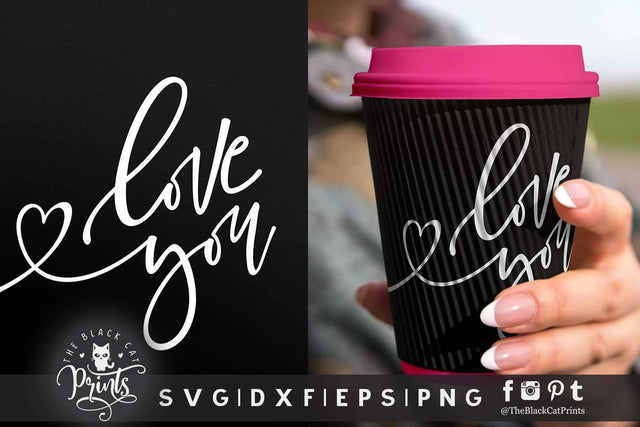 Love you | Valentine's day cut file SVG TheBlackCatPrints 