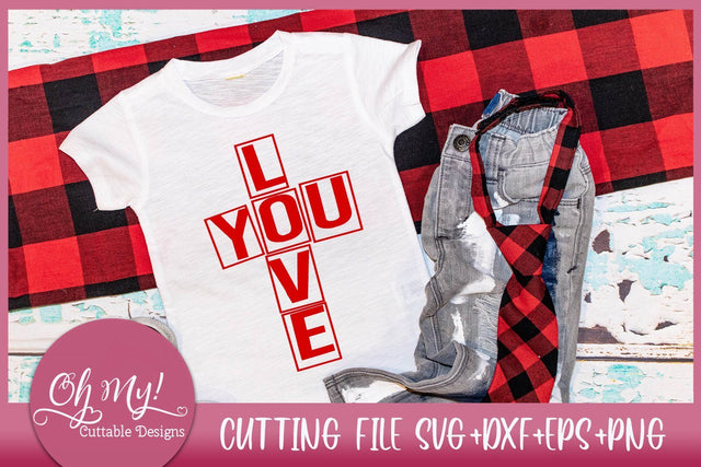 Love You Valentine's Day Wedding Cutting File SVG DXF EPS PNG SVG Oh My! Cuttable Designs 