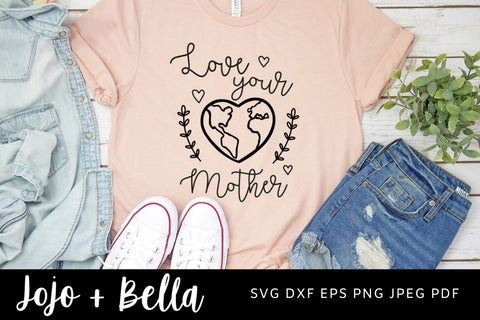 Love your mother SVG, Mom svg, Mother's Day svg, Mothers Day Shirt svg , Mom Heart svg, Mother earth svg, Love Mom svg, file for Cricut SVG Jojo&Bella 