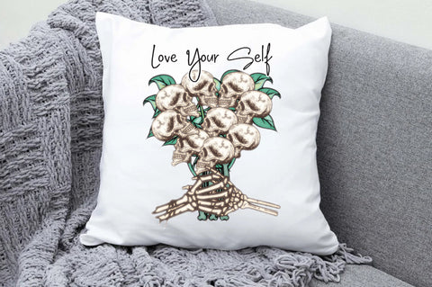 Love Your Self Skull Flower PNG Sublimation Jagonath Roy 