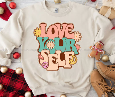Love Yourself PNG, Inspirational Png, Retro Inspirational Png, Kindness Png, Self Love, Positive Quotes, Motivational Png, Mental Health Sublimation Sublimation ToriDesigns 