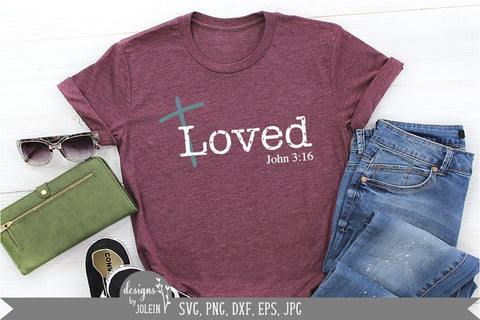 Loved, Distressed Design, Christian Design SVG Designs by Jolein 