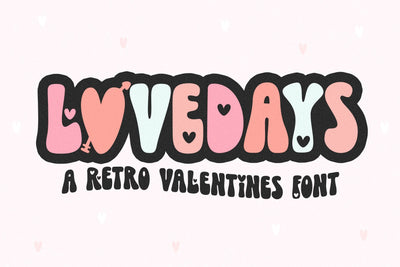 Lovedays - Retro Valentine's Day Font Font KA Designs 