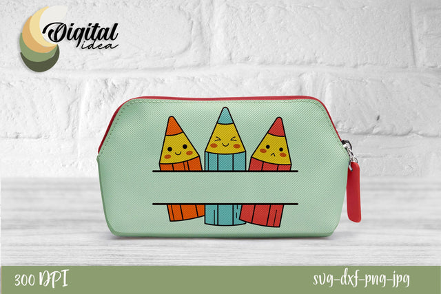 Lovely and Funny Pencils | Bright Pencil Case for Kids | Cute Images for Stationaries SVG Evgenyia Guschina 