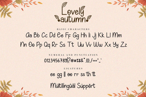 Lovely Autumn Font AEN Creative Store 