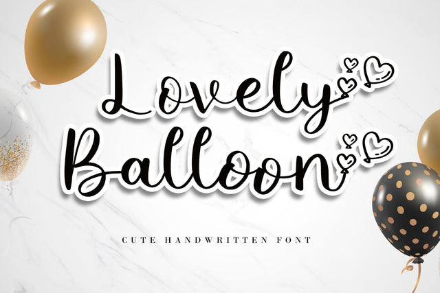 Lovely Balloon Font AEN Creative Store 
