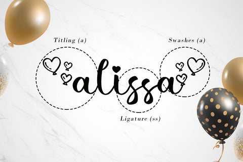 Lovely Balloon Font AEN Creative Store 