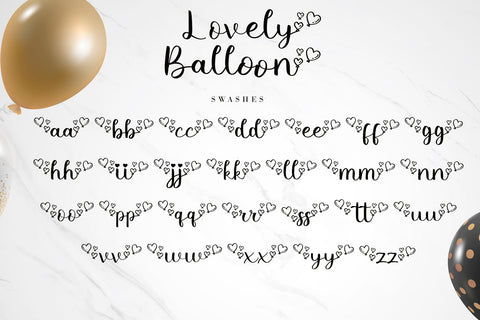 Lovely Balloon Font AEN Creative Store 