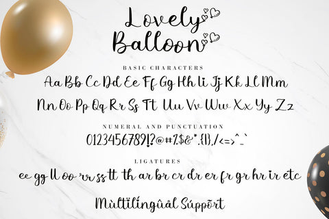 Lovely Balloon Font AEN Creative Store 