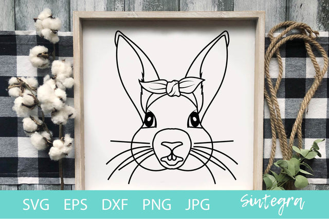 Lovely Bunny With Bandana SVG File Free For Commercial use SVG Sintegra 