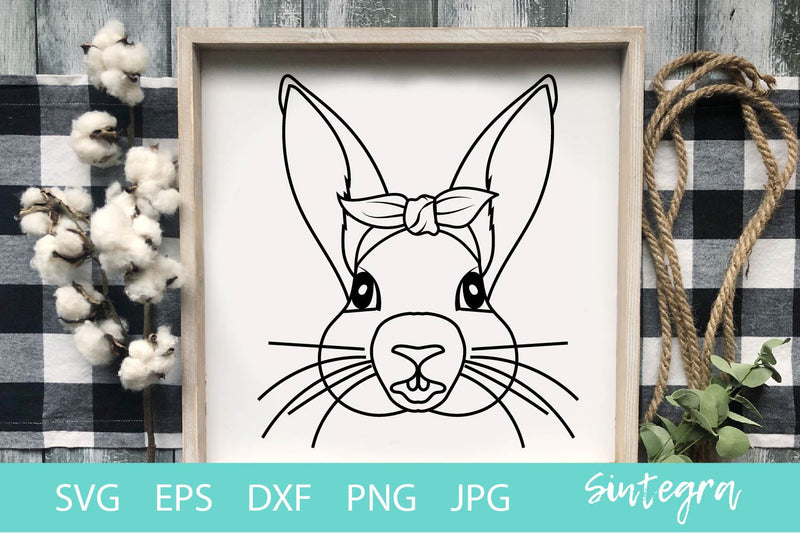 Lovely Bunny With Bandana SVG File Free For Commercial use SVG Sintegra 