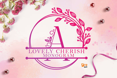 Lovely Cherish Monogram Font Dm Letter Studio 