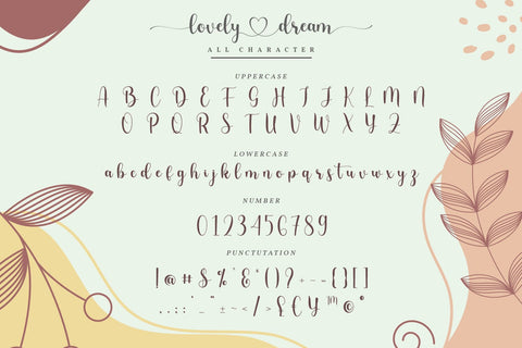 Lovely Dream-Beautiful Calligraphy Font Font yumnatype 