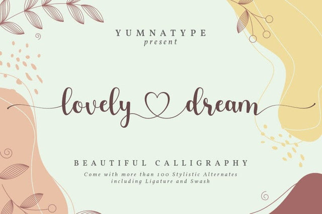 Lovely Dream-Beautiful Calligraphy Font Font yumnatype 