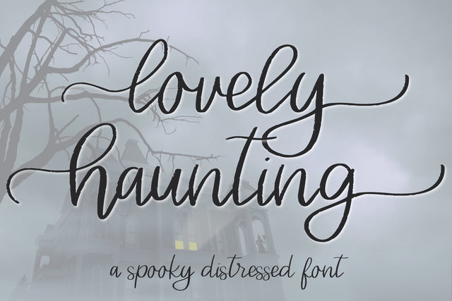 Lovely Haunting, Distressed Halloween Handwritten Font, Cursive Font for Cricut Font Designing Digitals 