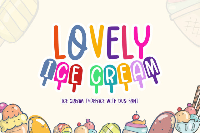 Lovely Ice Cream Font Hayletter Creative 