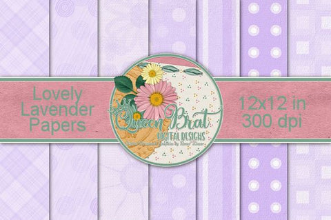 Lovely Lavender Papers Digital Pattern QueenBrat Digital Designs 