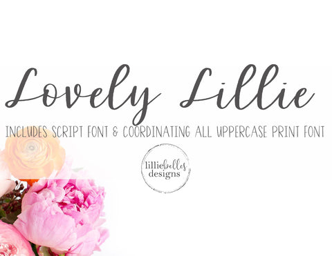 Lovely Lillie Font Duo Font lillie belles designs
