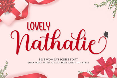 Lovely Nathalie Script Font DUO Font Attract Studio 