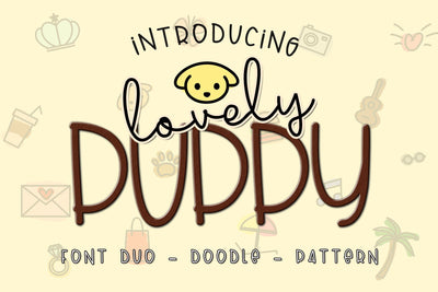 Lovely Puppy - Font duo with bonus Font Dm Letter Studio 
