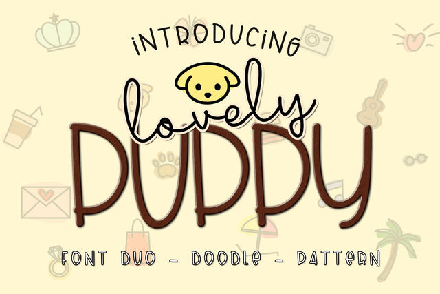 Lovely Puppy - Font duo with bonus Font Dm Letter Studio 
