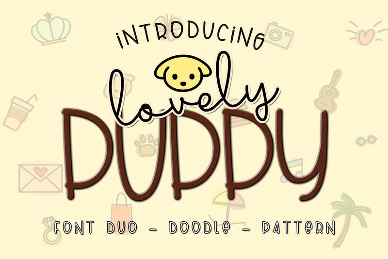 Lovely Puppy - Font duo with bonus Font Dm Letter Studio 
