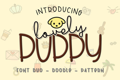 Lovely Puppy - Font duo with bonus Font Dm Letter Studio 