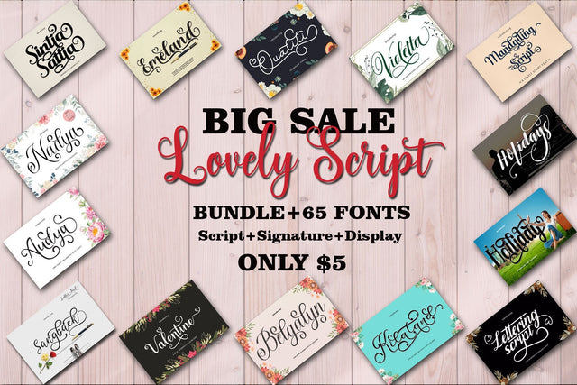Lovely Script Font Bundle Font Rtceative 