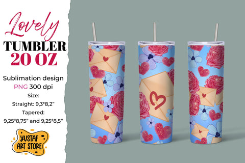 Lovely tumbler 20 oz sublimation mini bundle. 4 design PNG Sublimation Yustaf Art Store 