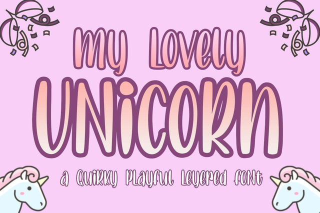 Lovely Unicorn the Quirky Playful Font Font Haksen 