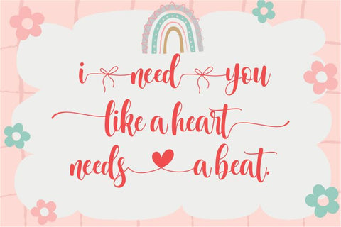 Lovely Valentina Font Mozarella 