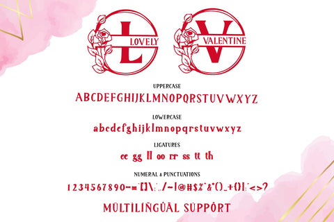 Lovely Valentine Monogram Font Prasetya Letter 