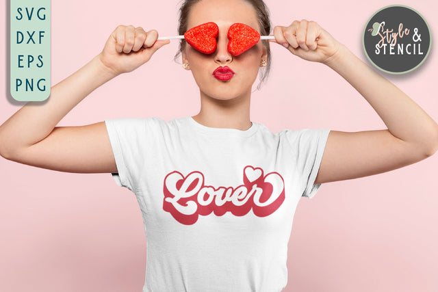Lover SVG - Retro Valentine SVG Style and Stencil 