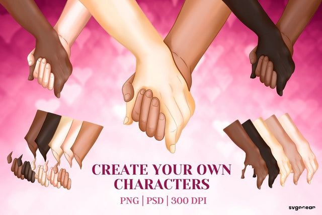 Lovers Hands Clipart Bundle | Romantic | Valentines Day Sublimation Sublimation SvgOcean 